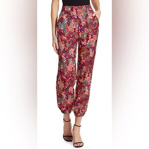Tanya Taylor Jacob Mixed Animal-print
Silk Pants In Leopard Red
